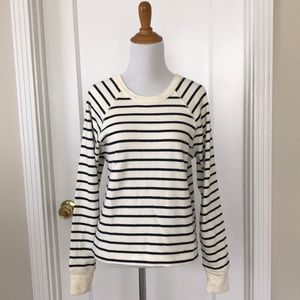 New Madewell Striped Cotton Crew Neck Sweater